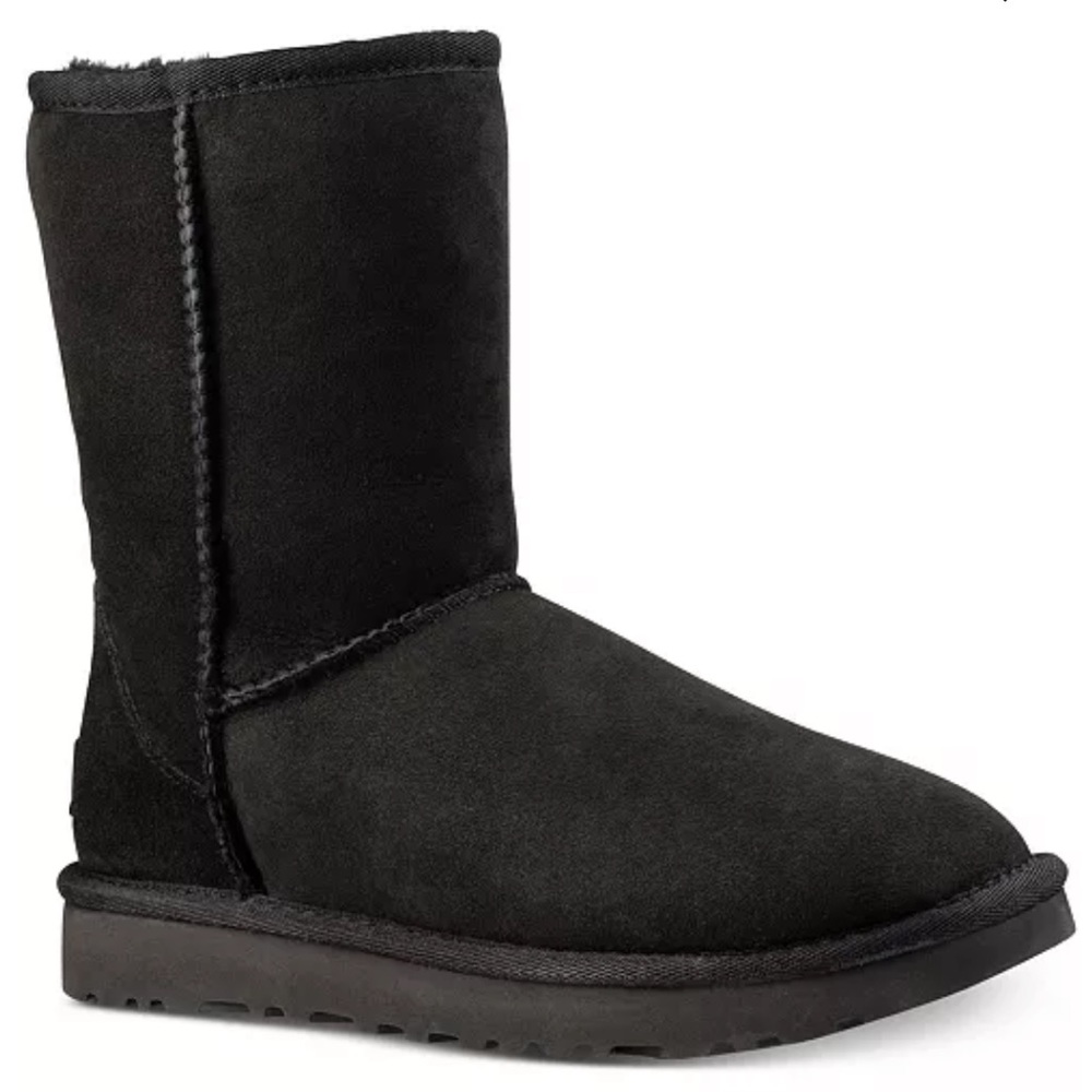 UGG, WOMENS CLASSIC SHORT BOOTS, BLACK, SIZE 9